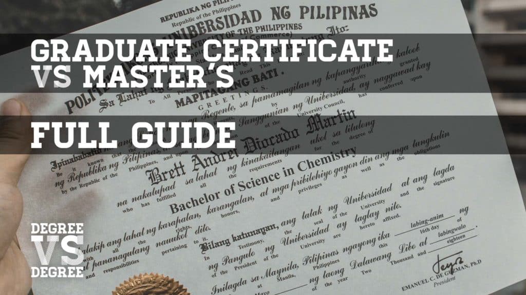 graduate certificate vs masters
